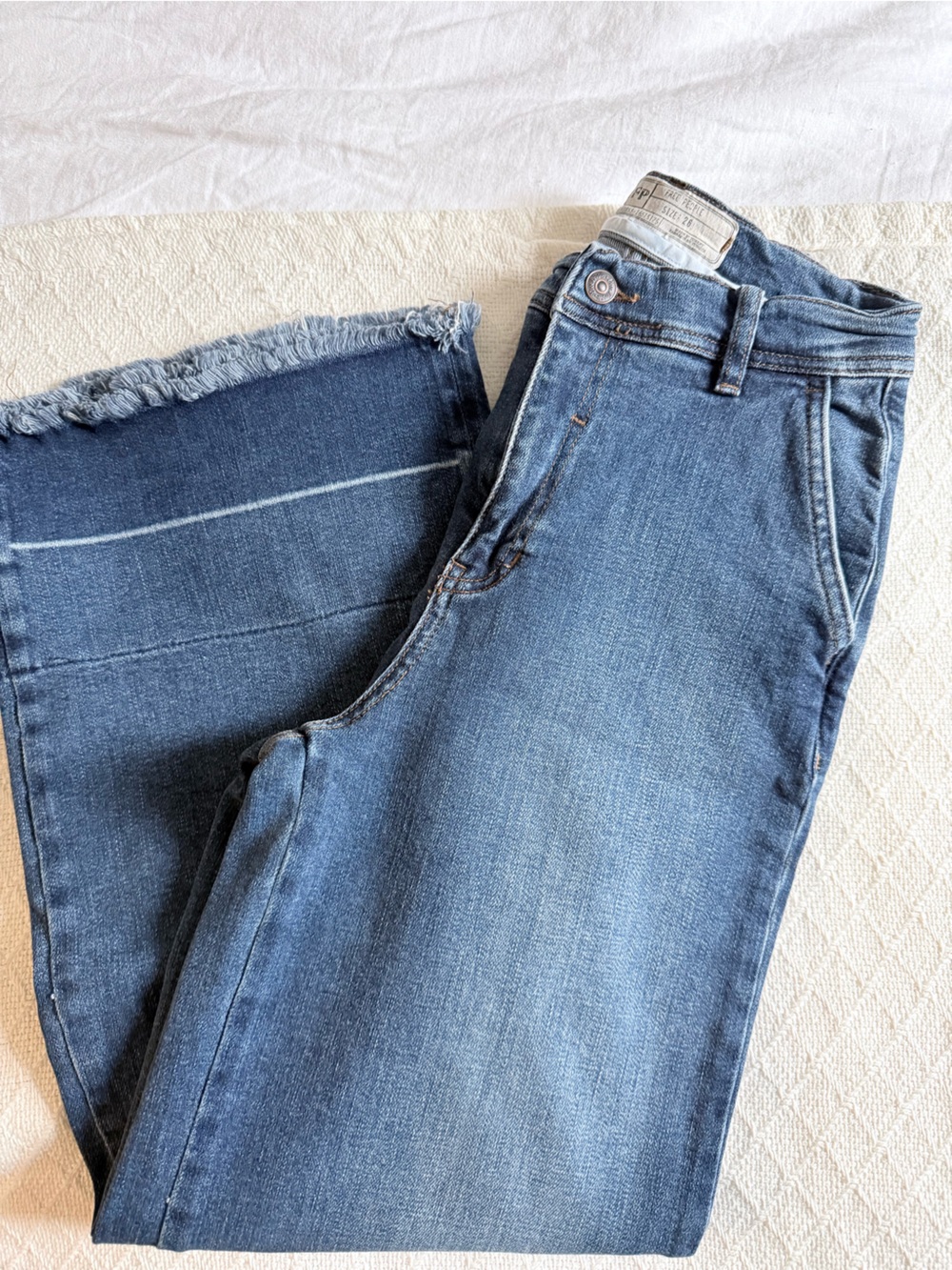 Free People Medium Blue Flare Wide-Leg Jeans